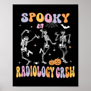 Póster Dancing Skeleton Spooky Radiology Crew X-ray Tech