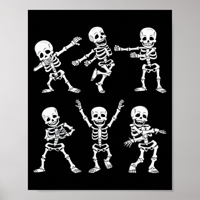 Póster Dancing Skeletons Dance Challenge Boys Girl Kids H (Frente)