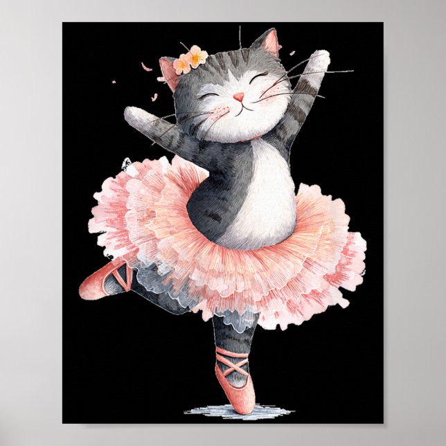 Póster Dancing Tutu Cat Costume For Cats Lovers  (Frente)