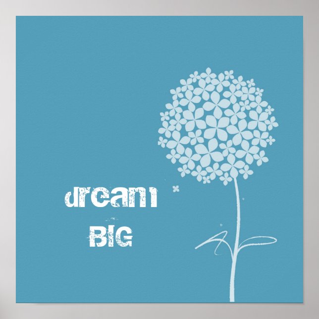 Póster Dandelia blanca simple (Frente)