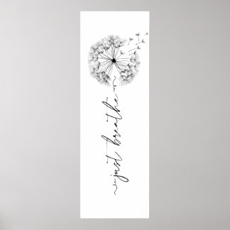 Póster Dandelion en el viento - Respira en guión