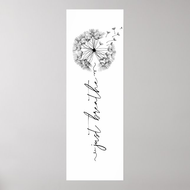 Póster Dandelion en el viento - Respira en guión (Frente)