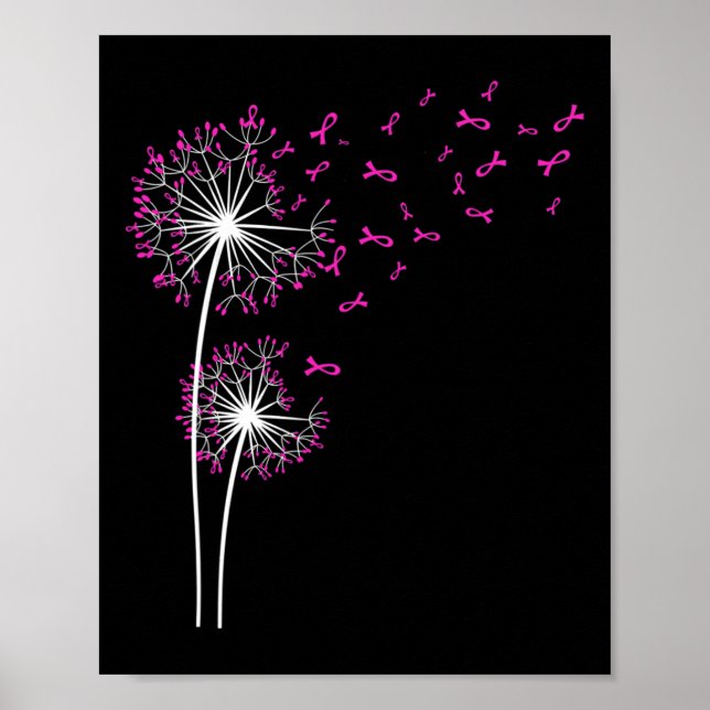 Póster Dandelion Faith Hope Love Mama Cancer Awareness (Frente)