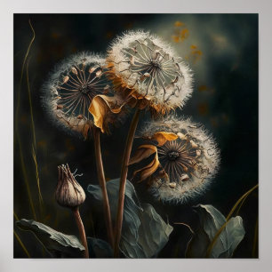 Póster Dandelion Flowers Art Print Poster