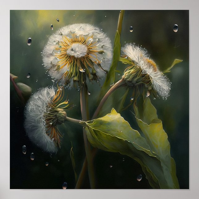 Póster Dandelion Flowers Art Print Poster (Frente)