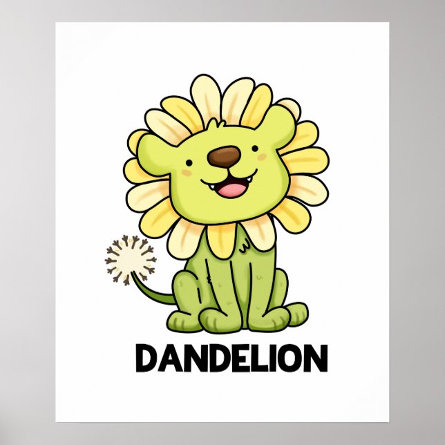 Póster Dandelion Funny Lion Pun (Frente)