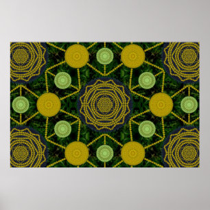 Póster Dandelion Mandala Array