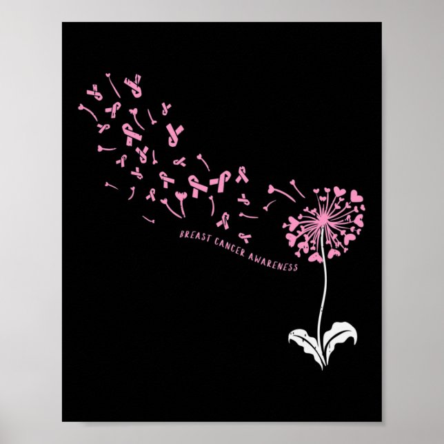 Póster Dandelion Sensibilización sobre el Cáncer de Mama  (Frente)