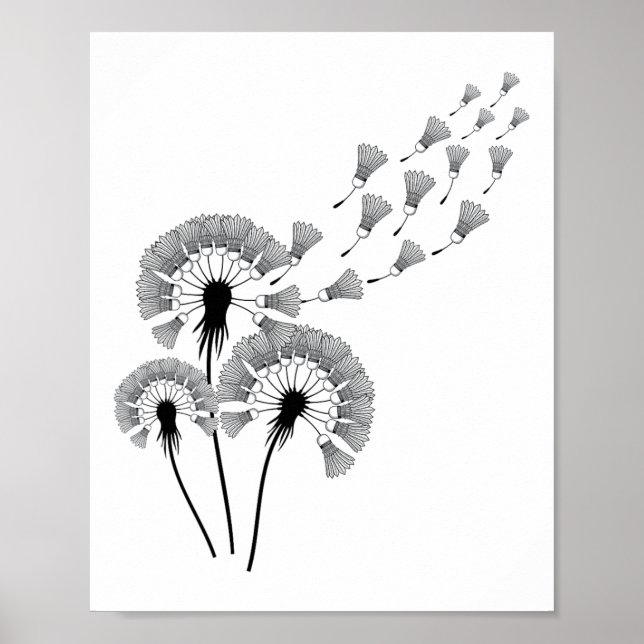 Póster Dandelion Shuttle Para Badminton Player Badmi (Frente)