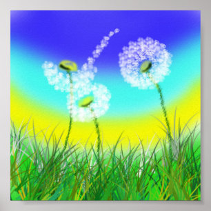 Póster Dandelion Weed Clock, Poster