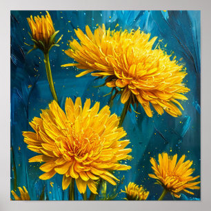 Póster 🌼 Dandeliones Suaves Minimalista Naturaleza Tranq