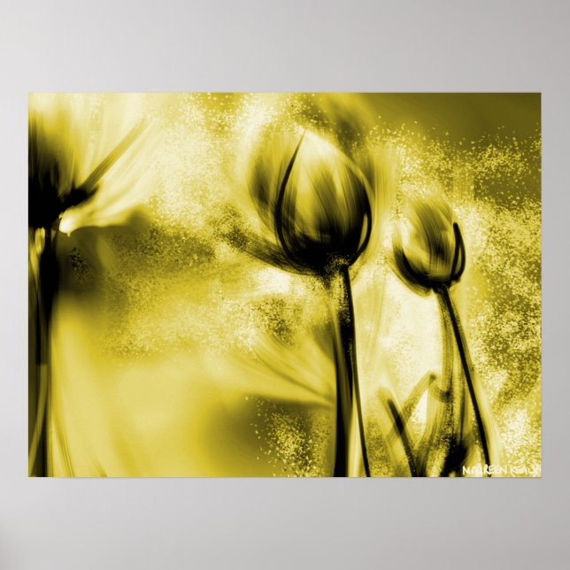 Póster Dandelions retroiluminados en Poster antiguo (Frente)