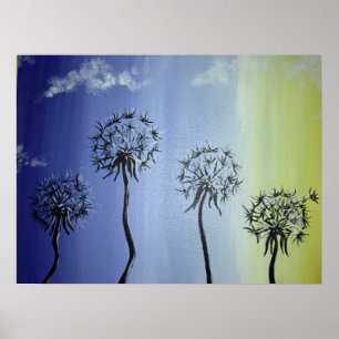 Póster Dandelions y cielo
