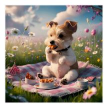 Dandie Dinmont Terrier en picnic