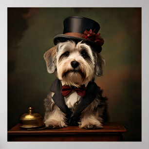 Póster Dandie Dinmont Terrier Vestimenta Victoriana
