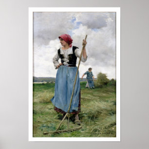 Póster Dando vuelta al heno (aceite en lona)