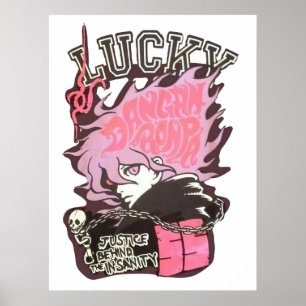 Póster Danganronpa 2 Ultimate Lucky Nagito Komaeda Rosa