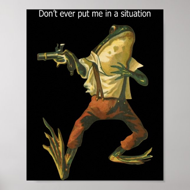 Póster Danger Frog Dont Ever Put Me In A Situation Retro  (Frente)