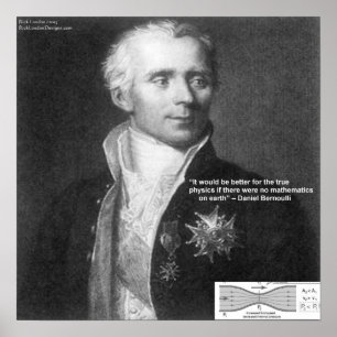 Póster Daniel Bernoulli Verdadero Regalos de física Cita 