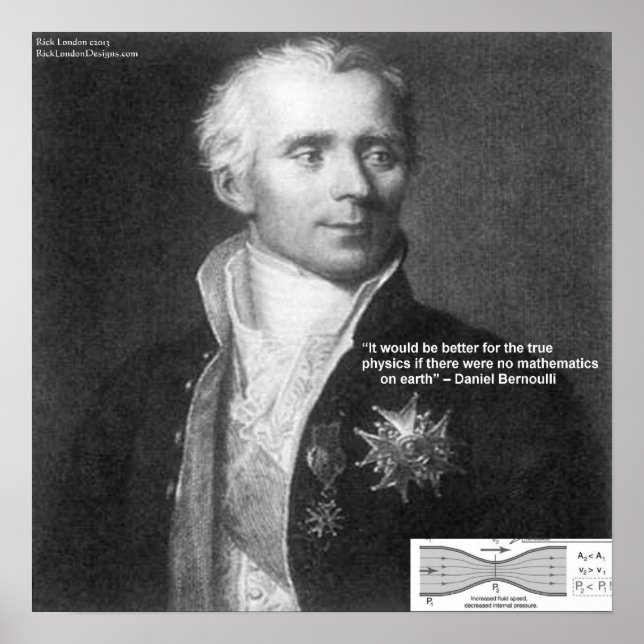 Póster Daniel Bernoulli Verdadero Regalos de física Cita  (Frente)