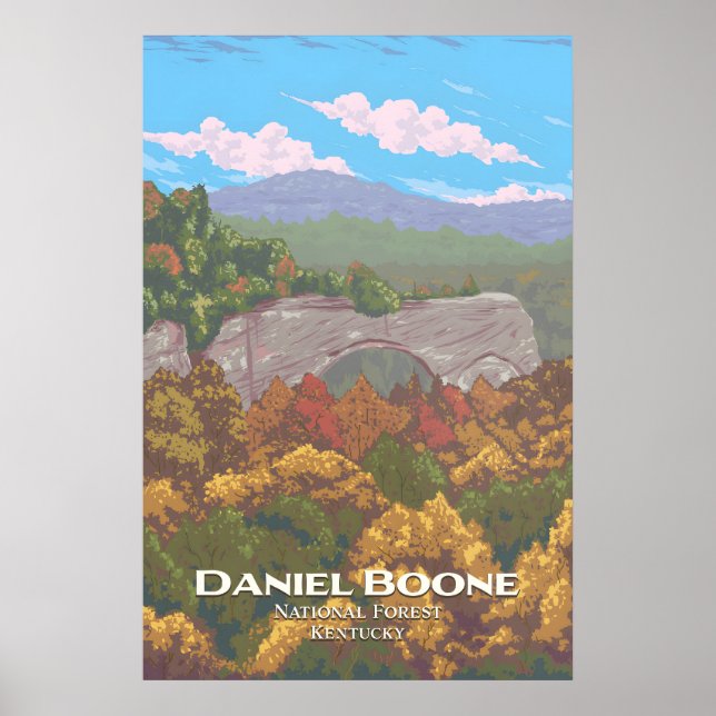 Póster Daniel Boone National Forest Travel Poster (Frente)