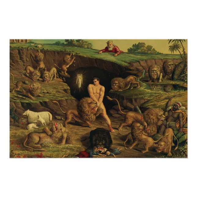 Póster Daniel en el foso de los leones (Anverso)