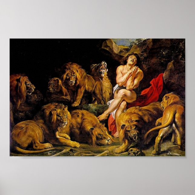 Póster Daniel en la cueva de los leones (Frente)