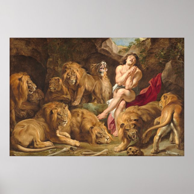 Póster Daniel en la guarida de los Leones - Bella Artes d (Frente)