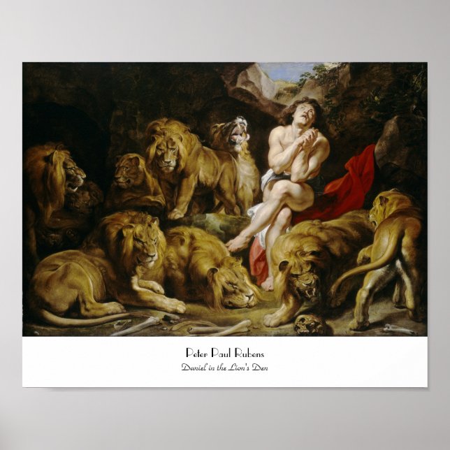 Póster Daniel en la pintura de Den del León Peter Paul Ru (Frente)