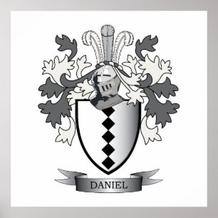 Póster Daniel Family Crest Coat of Arms