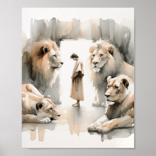 Póster Daniel In The Lions Den, Digital Print, Sketches,