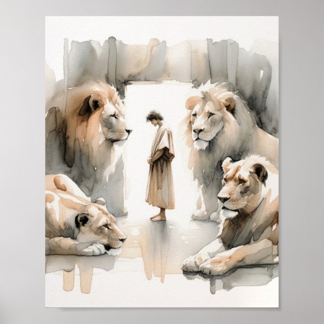 Póster Daniel In The Lions Den, Digital Print, Sketches, (Frente)