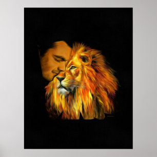 Póster Daniel Napping en la cabeza de los leones