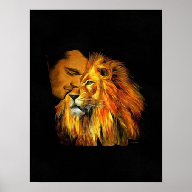 Póster Daniel Napping en la cabeza de los leones (Frente)