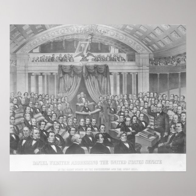 Póster Daniel Webster dirigiéndose a los Estados Unidos (Frente)