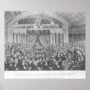 Póster Daniel Webster que se dirige a los Estados Unidos