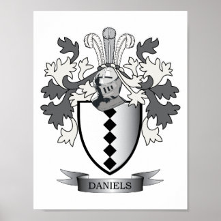 Póster Daniels Family Crest Coat of Arms