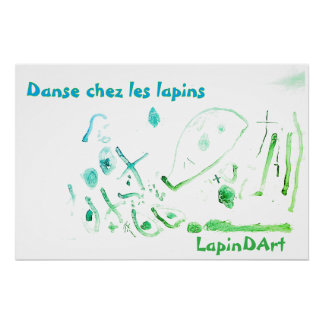 Póster Danse chez les lapins