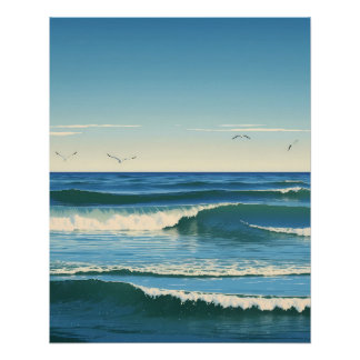 Póster Dansende Golven onder de Hemel