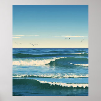 Póster Dansende Golven onder de Hemel