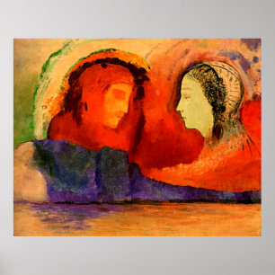 Póster Dante et Beatrice, obra de Odilon Redon,