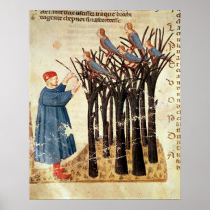 Póster Dante y las almas transformadas en aves