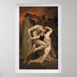 Póster Dante y Virgilio por William-Adolphe Bouguereau