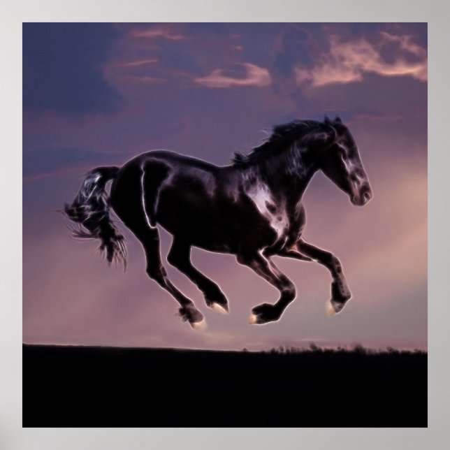 Póster Danza de caballos al atardecer (Frente)