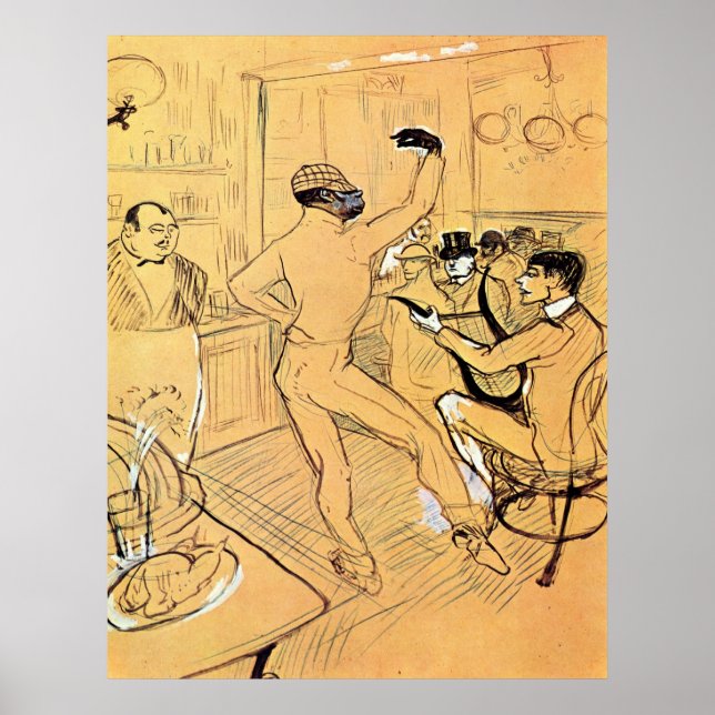Póster Danza de chocolate por Toulouse-Lautrec (Frente)