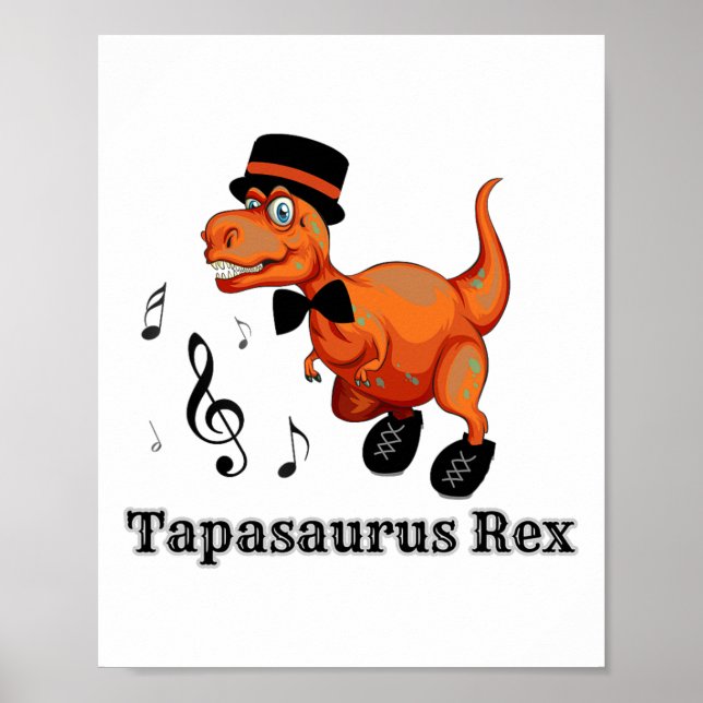 Póster Danza de dinosaurio de baile lindo - Tapasauro (Frente)