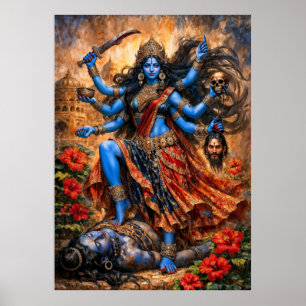 Póster Danza de Kali sobre Shiva