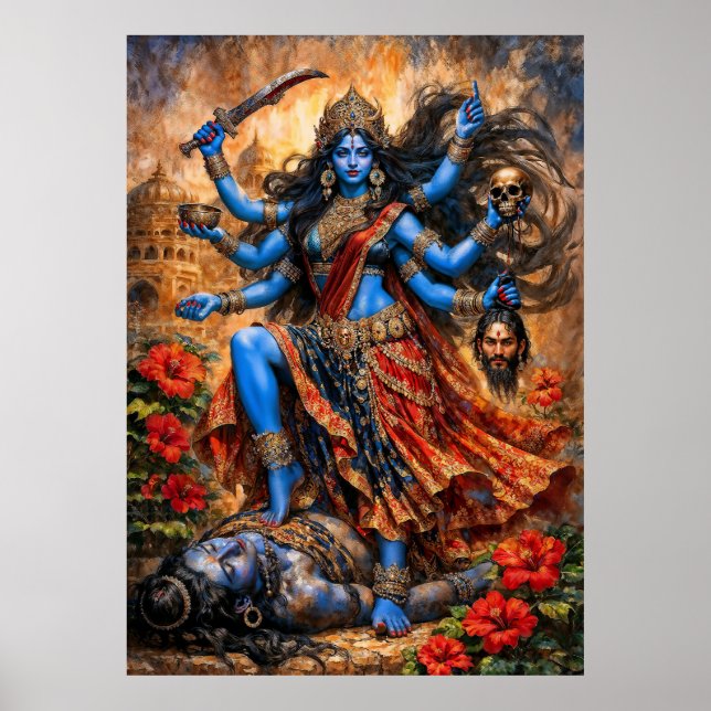 Póster Danza de Kali sobre Shiva (Frente)