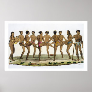 Póster Danza de los isleños de Caroline, plato 22 de 'Le