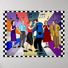 Póster Danza de pareja | Nostalgia retro de los años 50